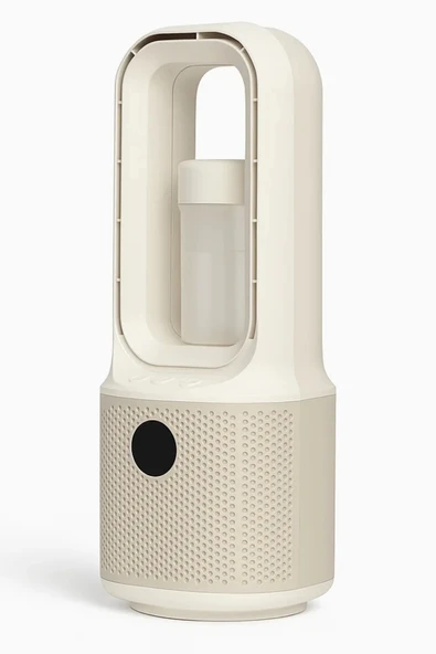 Hepu Hp-F27 Beyaz Dijital Ekranlı Sessiz Masaüstü Kule Vantilatör | 9 Kademeli Hız Type-C Şarjlı Taşınabilir Mini Fan - 2