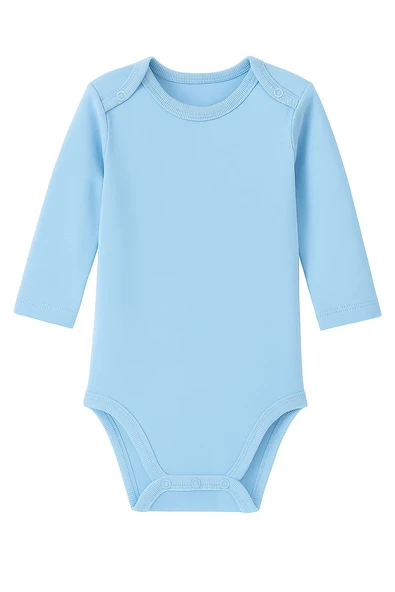 Uzun Kollu Erkek Bebek Çıtçıtlı Body - 4