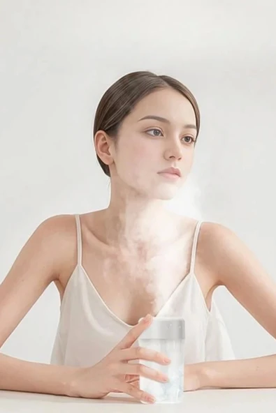 Hepu Hp-F27 Beyaz Dijital Ekranlı Sessiz Masaüstü Kule Vantilatör | 9 Kademeli Hız Type-C Şarjlı Taşınabilir Mini Fan - 3