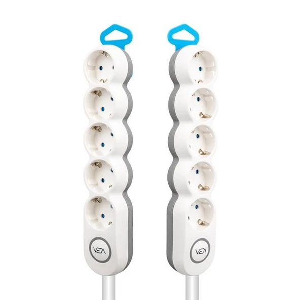 Vea 5'li Kablolu Anahtarlı 1,5 Metre Akım Korumalı Grup Priz VE-2S5S - 2