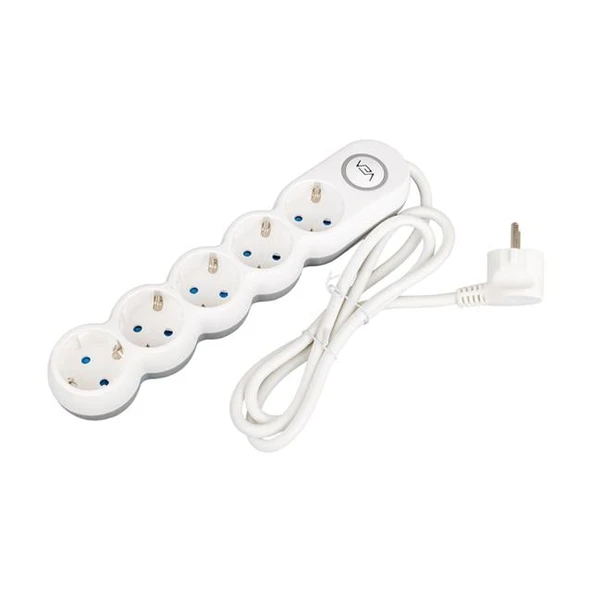 Vea 5'li Kablolu Anahtarlı 1,5 Metre Akım Korumalı Grup Priz VE-2S5S - 3