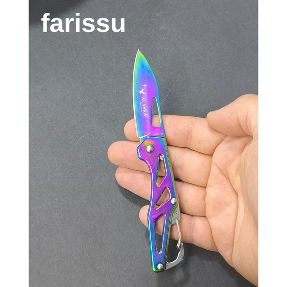 Alaska SDR-73X Mini Gökkuşağı Katlanır Çakı - Ultra Kompakt EDC Bıçak, 49 gr Hafiflik - 4