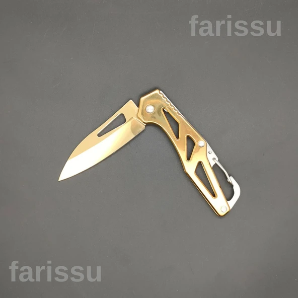 Alaska Altın Renkli Şık Katlanır Çakı - Paslanmaz Çelik, Keskin ve Çok Amaçlı Taşıma - 7