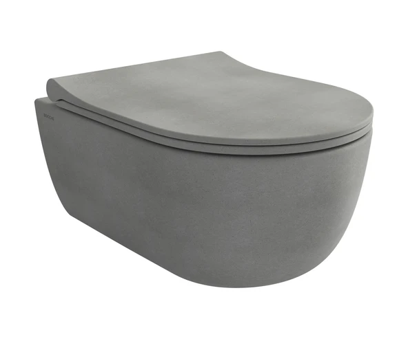 V-Tondo Rimless Gizli Taharet Girişli Kısa Asma Klozet Mat Beton 1417-069-0128 Kapaksız