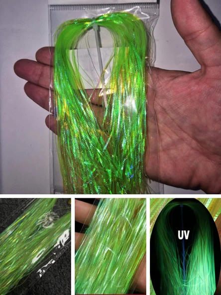 Eagenset Çapari Poşet Sim Ultraviyole Uv Neon Yeşil Balık Sırtı Kırçıl 1 mm 35 Metre - 4