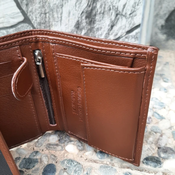 Hakiki Deri Erkek Bozuk Para Gözlü Taba Cüzdan gvn-0129 - 3