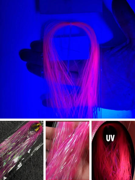 Eagenset Çapari Poşet Sim Ultraviyole Uv Neon Koyu Pembe Balık Sırtı Kırçıl 1 mm 35 Metre - Resim 6