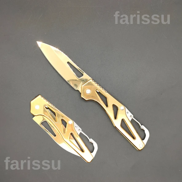 Alaska Altın Renkli Şık Katlanır Çakı - Paslanmaz Çelik, Keskin ve Çok Amaçlı Taşıma - 5