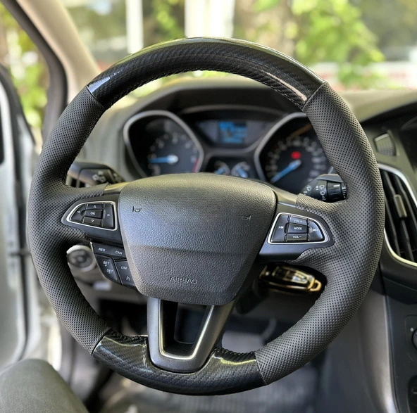 FOCUS 3,5 Araca Özgü Dikmeli Direksiyon Kılıfı F1 OLMAYAN DİREKSİYONA UYGUNDUR - Resim 2