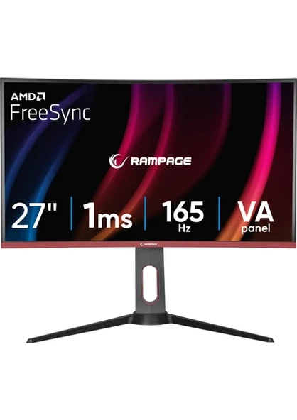 Rampage Voyager VY27R165C 27" 1 ms Full HD Curved Pivot 165 Hz Oyuncu Monitörü