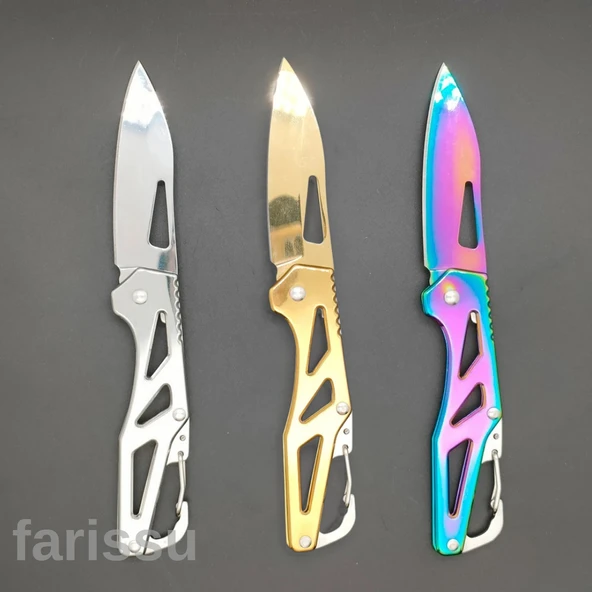 Alaska Altın Renkli Şık Katlanır Çakı - Paslanmaz Çelik, Keskin ve Çok Amaçlı Taşıma - 8