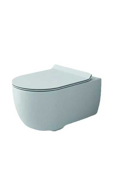 V-tondo Rimless Asma Klozet Kanalsız Kapak Hariç Mat Buz Mavi 1416-029-0128