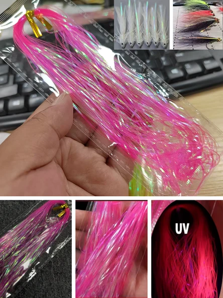 Eagenset Çapari Poşet Sim Ultraviyole Uv Neon Koyu Pembe Balık Sırtı Kırçıl 1 mm 35 Metre ürün görseli 1