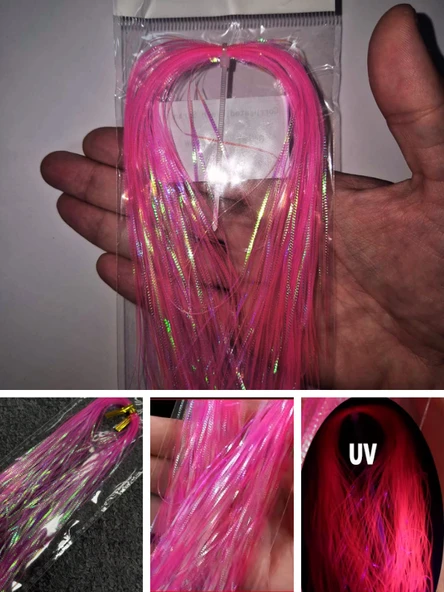 Eagenset Çapari Poşet Sim Ultraviyole Uv Neon Koyu Pembe Balık Sırtı Kırçıl 1 mm 35 Metre - Resim 4