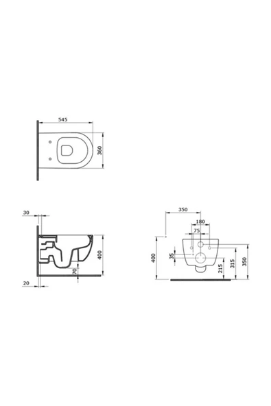 V-tondo Rimless Asma Klozet Kanalsız Kapak Hariç Mat Buz Mavi 1416-029-0128 - 3
