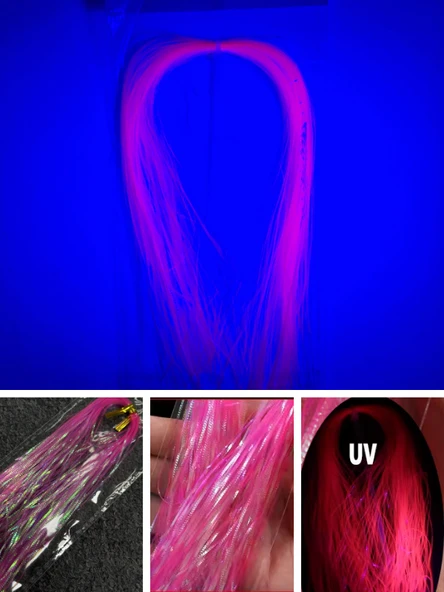 Eagenset Çapari Poşet Sim Ultraviyole Uv Neon Koyu Pembe Balık Sırtı Kırçıl 1 mm 35 Metre - Resim 5