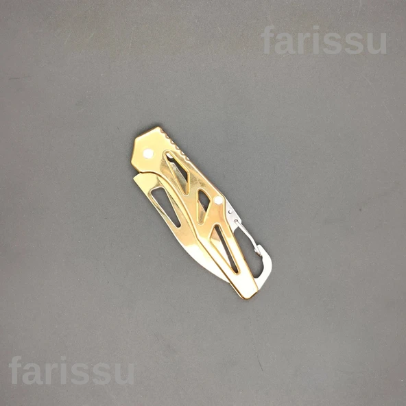 Alaska Altın Renkli Şık Katlanır Çakı - Paslanmaz Çelik, Keskin ve Çok Amaçlı Taşıma - 6