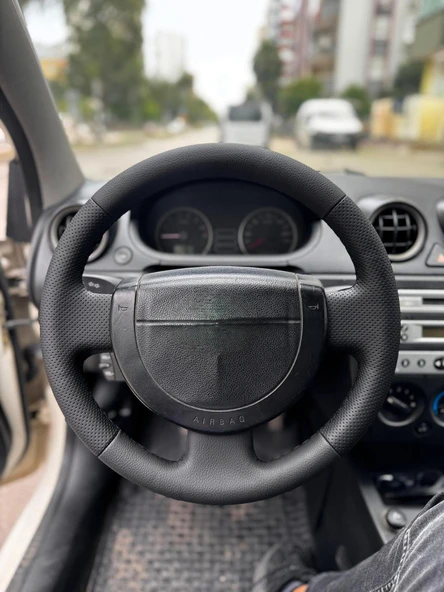 Ford Fusion Fiesta Araca Özgü Dikmeli Direksiyon Kılıfı ÇIKINTISIZ DİREKSİYONLARA UYGUNDUR ürün görseli