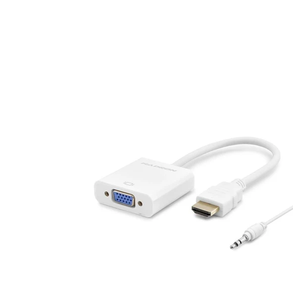 Hdmı To Vga F Çevirici 1080P + Audıo Beyaz HDX2019 - 1