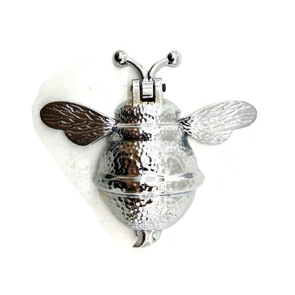 Antika Tarz Dekoratif Pirinç Arı Kapı Tokmağı, Taktak - Büyük, 163x150mm, Nikel ürün görseli