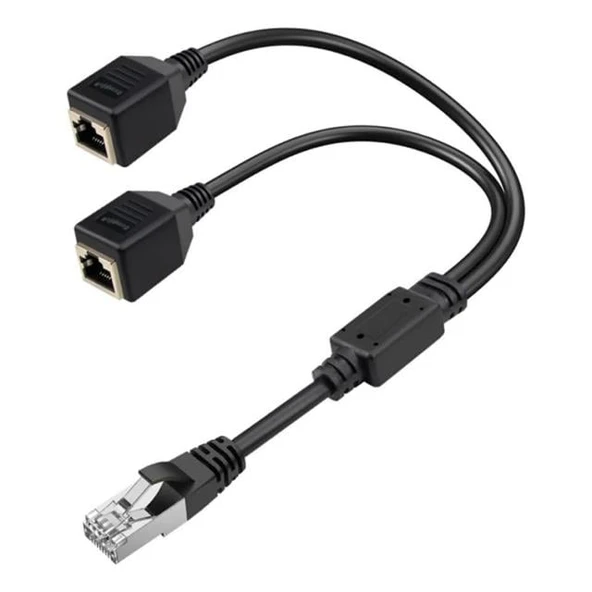 PowerMaster PM-25434 Erkek RJ45 TO 2x Dişi Ethernet Çoklayıcı Splitter Dağıtıcı