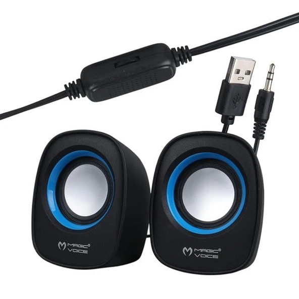 Magicvoice D-05A Mini 5 Watt Aux 2.0 Multimedia 1+1 USB Speaker - Hoparlör - 2