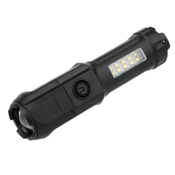 PowerMaster 109-B Zoomlu Flash Özellikli SMD ve Power LED li Şarjlı Plastik Kasa El Feneri (Powerbank Özellikli)