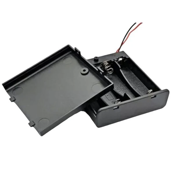 Powermaster  4'lü AA Kapaklı Switch'li Pil Yuvası (IC-233F) - 4