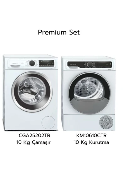 Profilo Premium Set 10 Kg Çamaşır (CGA25202TR) + 10 Kg Kurutma (KM10610CTR)