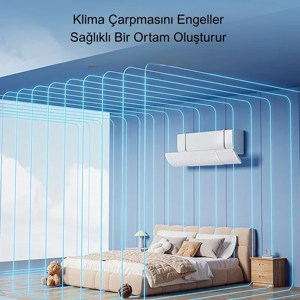TriLine Split Klima Çarpma Önleyici Hava Kalkanı Ayarlanabilir Delikli Klima Siperliği Aparatı - Resim 7