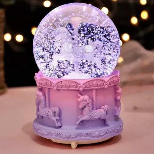 Atlı Karınca Tasarımlı Renk Değiştiren Müzikli Işıklı Kar Küresi Klasik Müzikli Kar Küresi ürün görseli