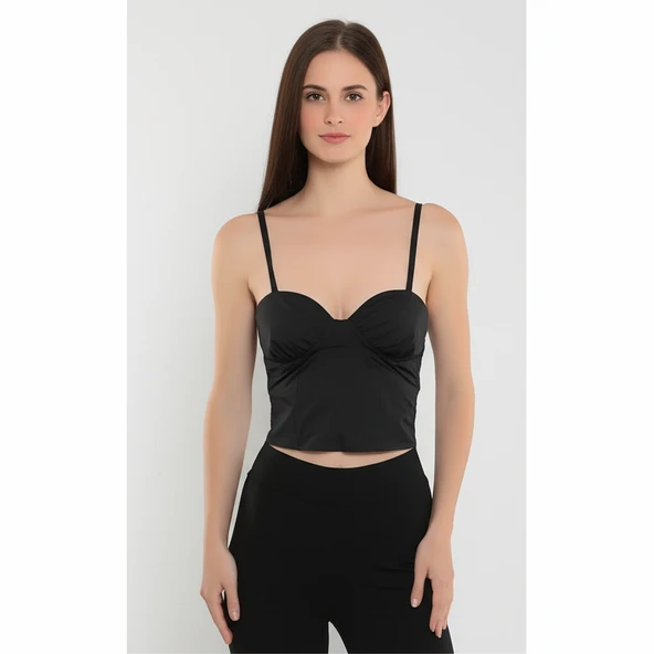 Sarı Gri Göğüs Destekleyici Büstiyer Siyah