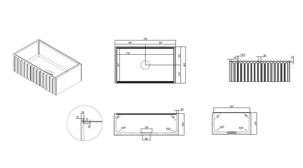 Quarter SERAMİK EVİYE Live Dekorlu Eviye 76 Cm Parlak Beyaz SİFON HEDİYE - 6