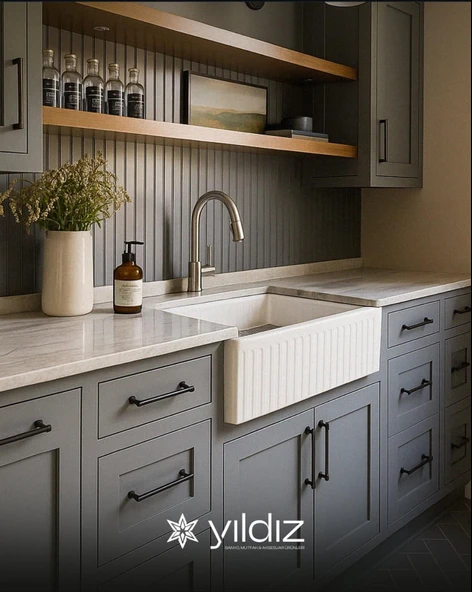 Quarter SERAMİK EVİYE Live Dekorlu Eviye 76 Cm Parlak Beyaz SİFON HEDİYE