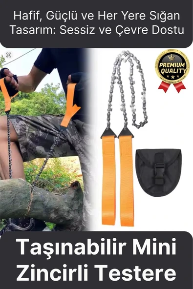 Çok Amaçlı Saplı Taşınabilir Güçlü Dayanıklı Ergonomik Hafif Çantalı Mini Manuel Zincirli Testere - 1