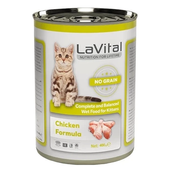 Lavital Kitten Tahılsız Tavuklu Yavru Konserve Kedi Maması 400 Gr ürün görseli