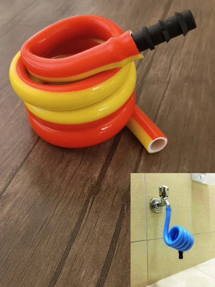 Wc Hortummatik Spiral Taharet Hortumu (Sarı-Kırmızı)