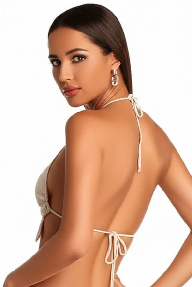 Sarı Gri Kelebek Büstiyer Beyaz - 2