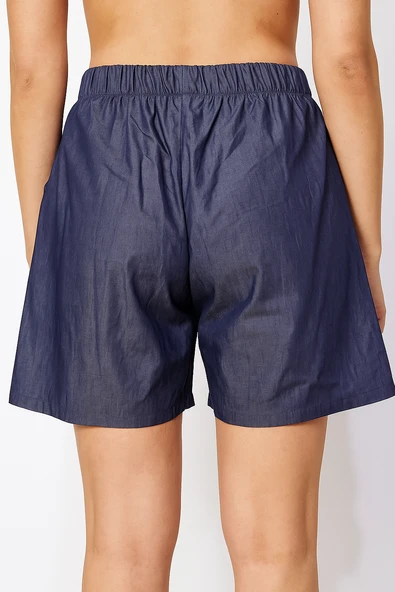 Sarı Gri Yazlık Kadın Şort - 2