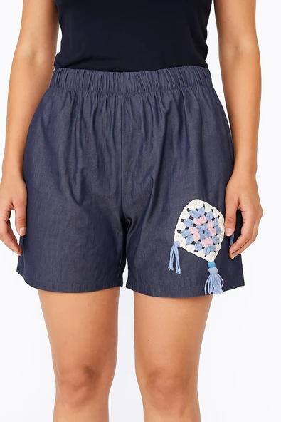 Sarı Gri Yazlık Kadın Şort