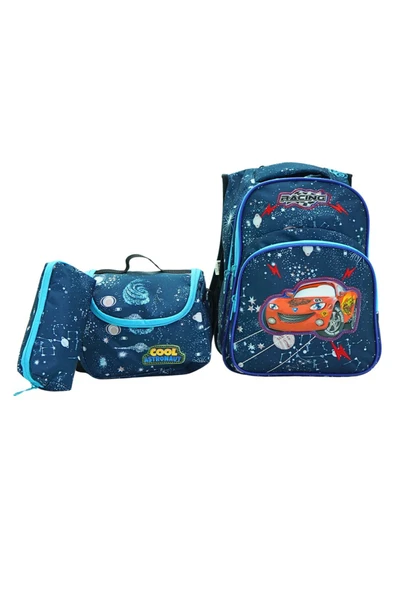 Lugmo 3 Lü Ortaokul Çanta Seti İlkokul Çantası Komple Astarlı Arabalı Galaxy - 2