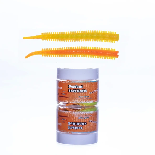 Pandora Kavanoz Perfect Soft Baits Sandworm 7cm Renk:Lemon&Orange ürün görseli