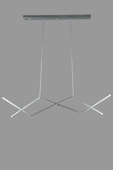 LEGACY  Utku Modern Tasarım Gri Renk Yemek Masası Üstü - Mutfak - Salon Beyaz Led 2 Li Avize - Resim 5