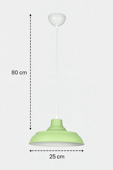 LEGACY  Çakır Yeşil Beyaz Modern Metal Salon - Mutfak - Cafe Sıvama Tekli Sarkıt Avize - Resim 2