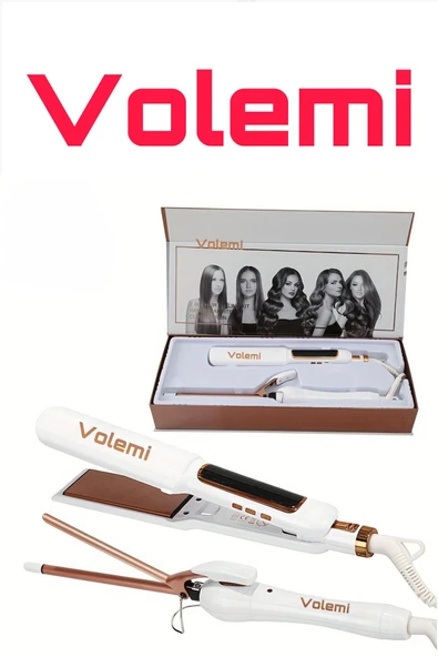 Volemi V-0096 2’si 1 Arada Isı Ayarlı Profesyonel Seramik Saç Şekillendirici Ve Maşa - Resim 6