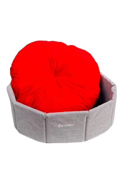 PATİTEX Simit Kedi Yatak- Simit Kopek Yatak- Sıvı Geçirmez- Kedi Köpek Yatağı Minderli -iç Mekan Yatak - 3