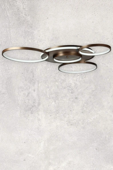 LEGACY  Yaman Modern Tasarım Kahverengi Beyaz Ledli Cafe - Mutfak - Salon Led Avize - Resim 4