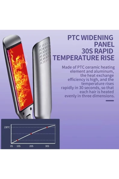 Volemi V-003 Geniş Plakalı Saç Düzleştirici | Hızlı Isınma, Dijital Led Ekran Parlak Pürüzsüz Saçlar - Resim 7