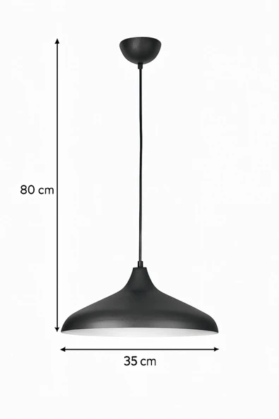 LEGACY  Nil Siyah Içi Beyaz Renk Özel Tasarım Modern Dekoratif Cafe Sarkıt Cafe - Mutfak Tekli Avize - Resim 2