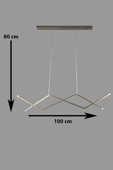 LEGACY  Utku Modern Tasarım Kahverengi Yemek Masası Üstü - Mutfak - Salon Beyaz Led 2 Li Avize - Resim 2